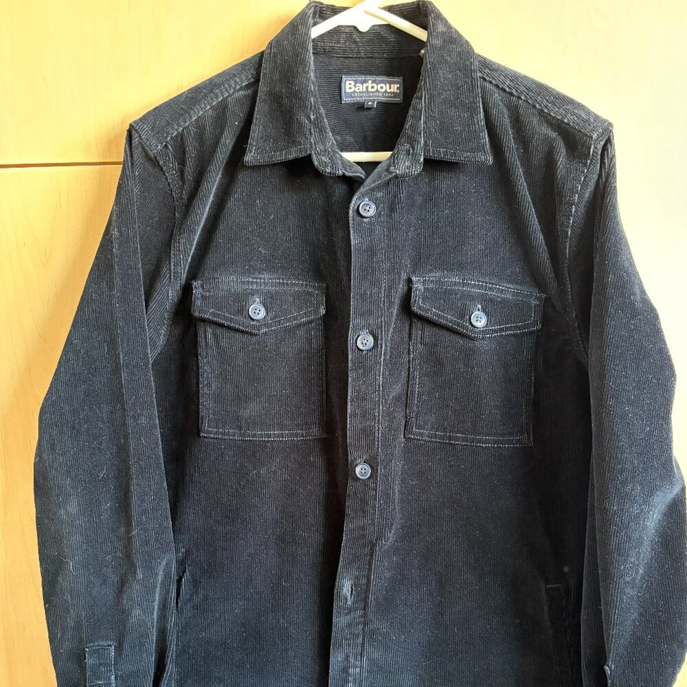 Men's Barbour Blue Corduroy Shirt Jacket - Size Small